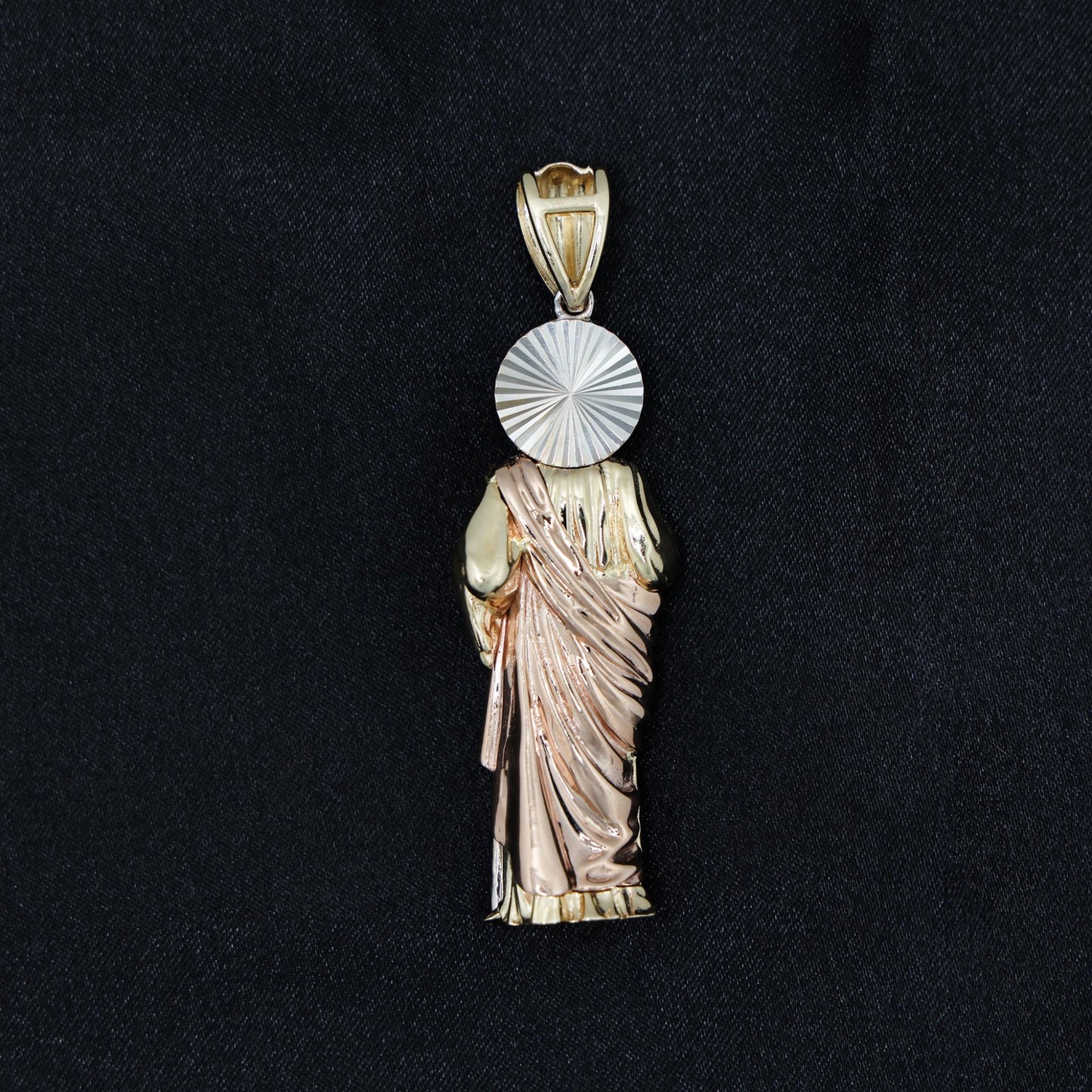 3D San Judas 3-Tone Pendant - 14k Gold