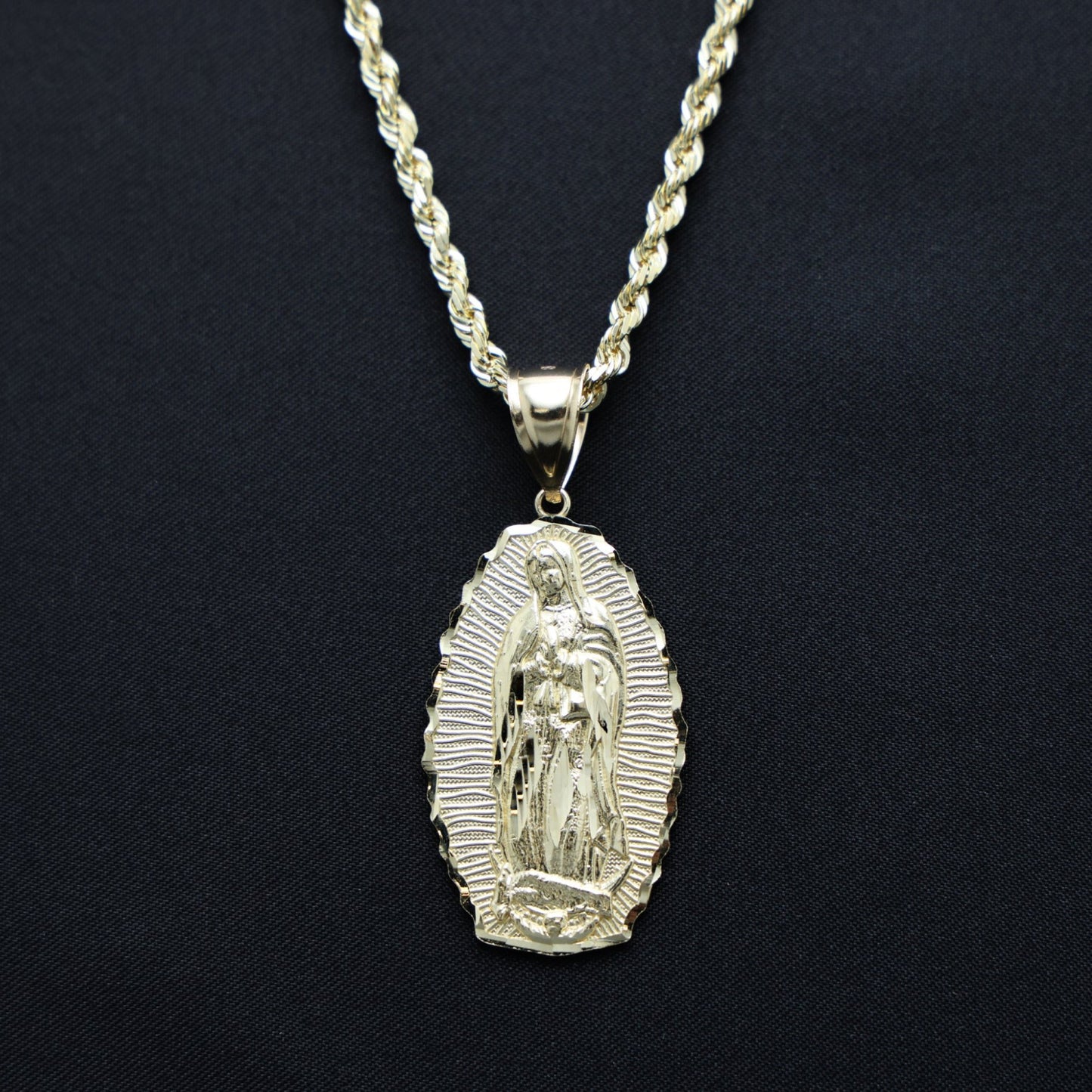 Virgin Mary Pendant - 14k Gold