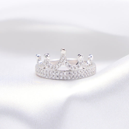Iced Crown Ring - 925 Silver