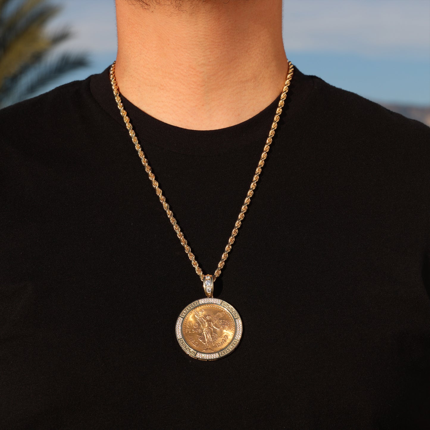 Iced Out Aztec Bezel Centenario - Original 22k Gold