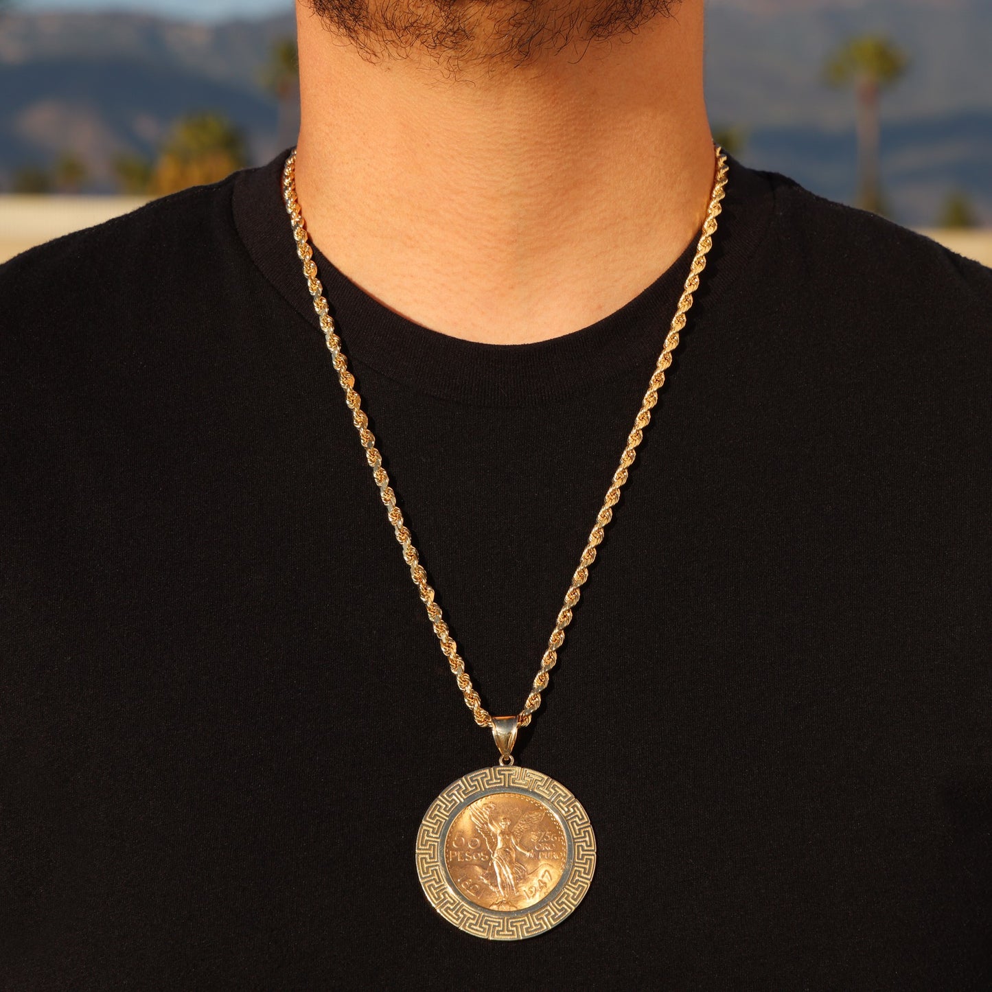 Aztec Pattern Bezel Centenario - Original 22k Gold