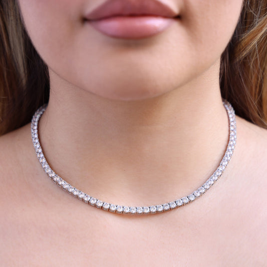 4mm Moissanite Tennis Necklace - 925 Silver