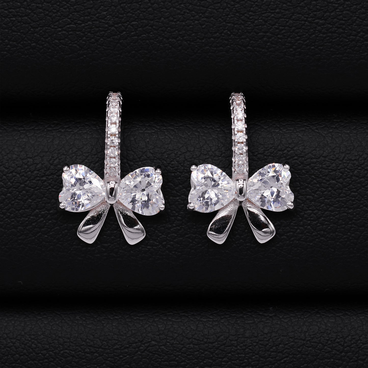 Iced Coquette Stud Earrings - 925 Silver