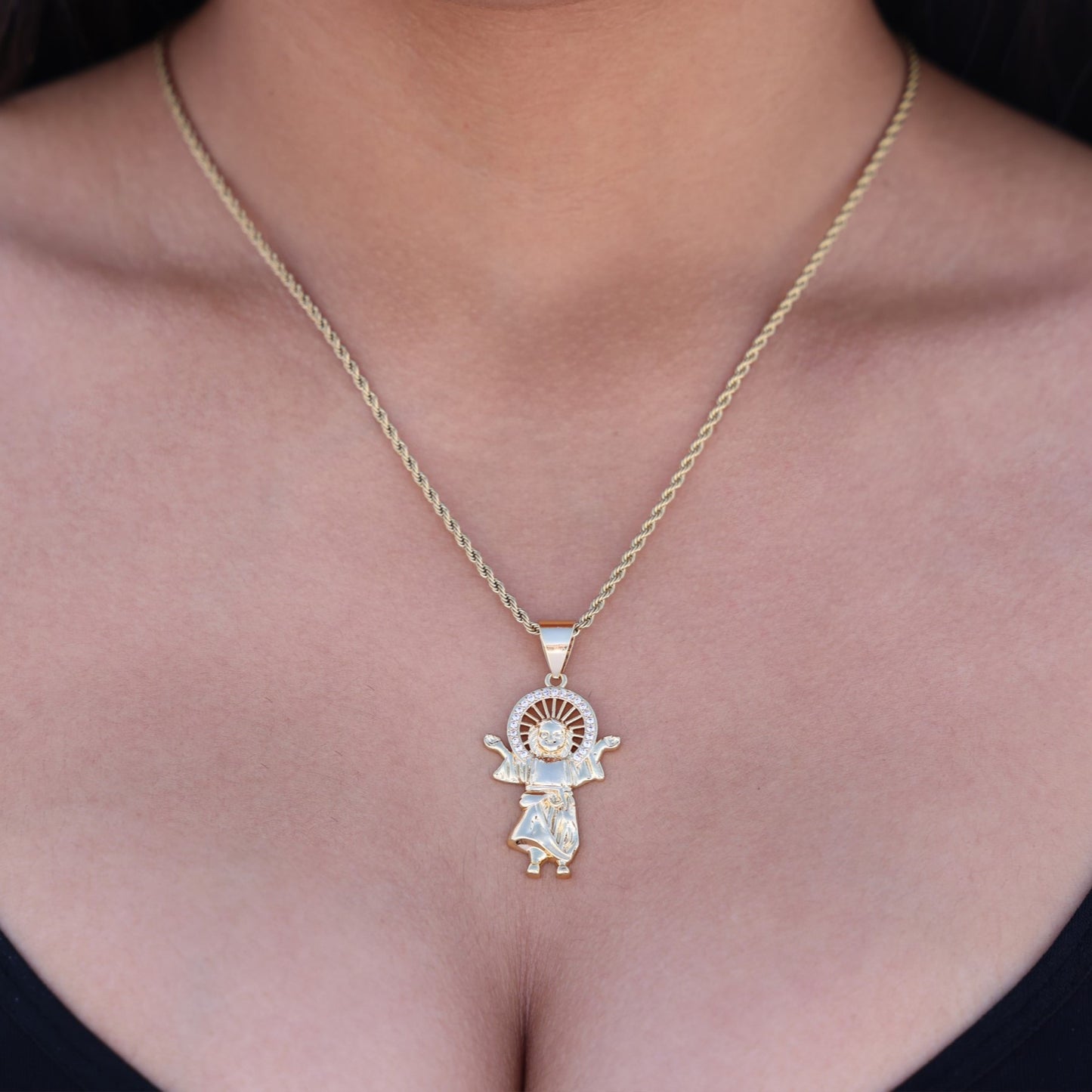 Divino Niño Jesus Necklace - Gold