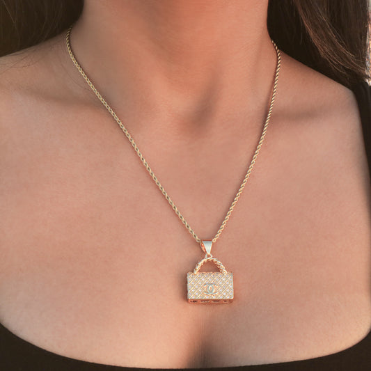 Icy Purse Necklace - Gold
