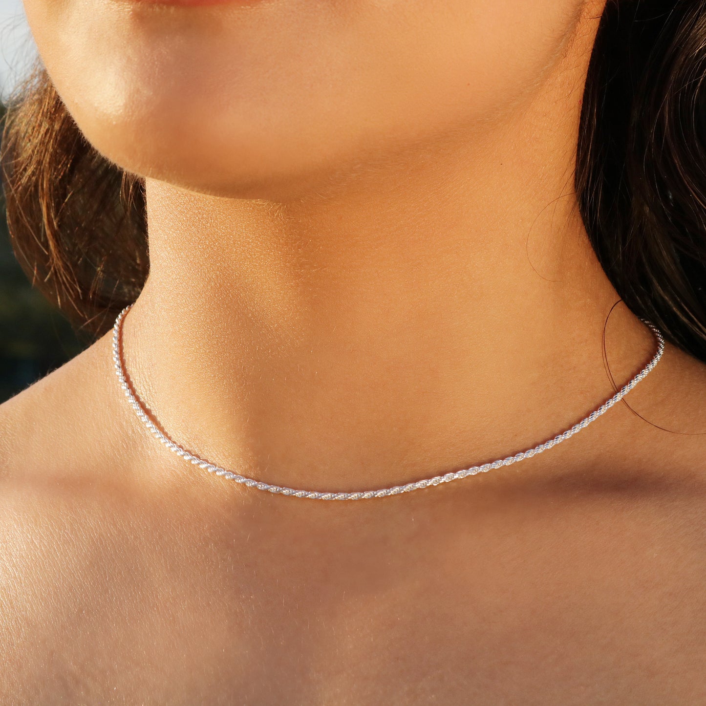 Women's 1.7mm Rope Chain - Real 925 Silver