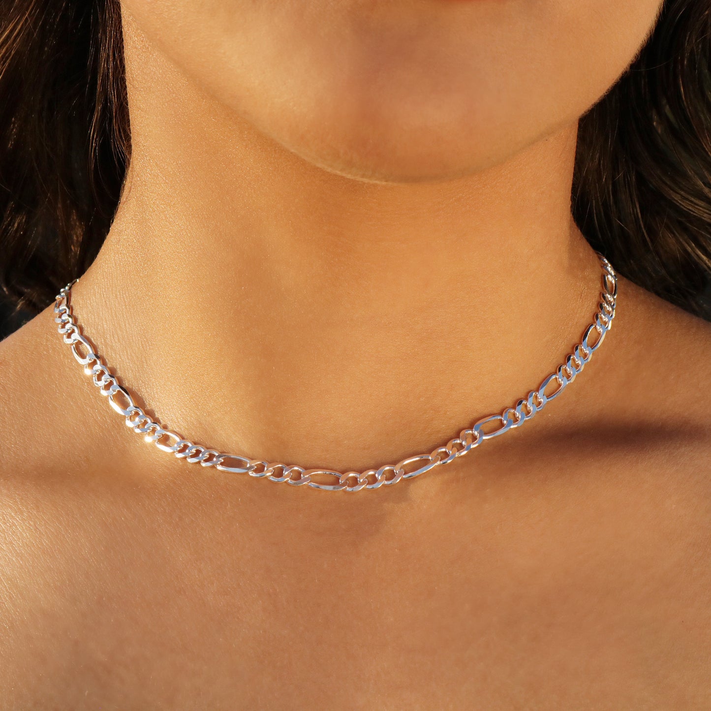 5mm Figaro Necklace - 925 Silver
