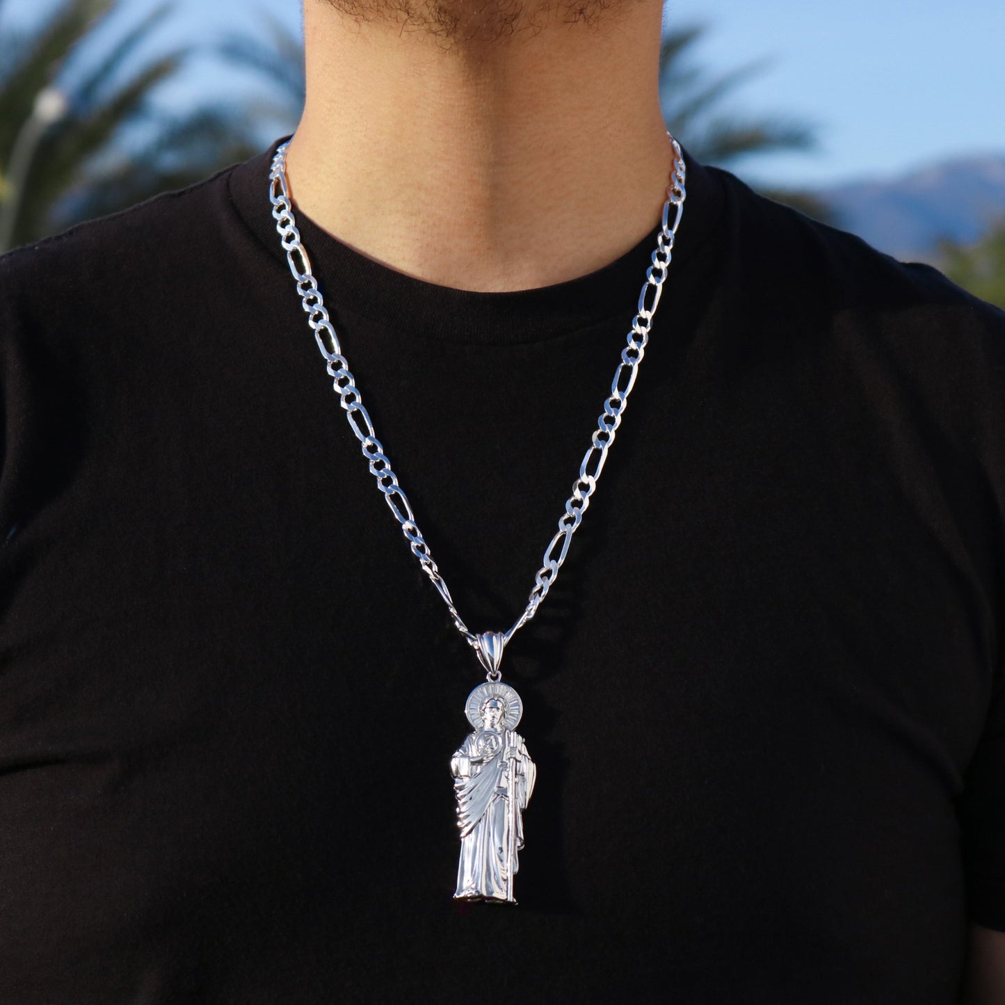 Big San Judas Pendant - Real 925 Silver