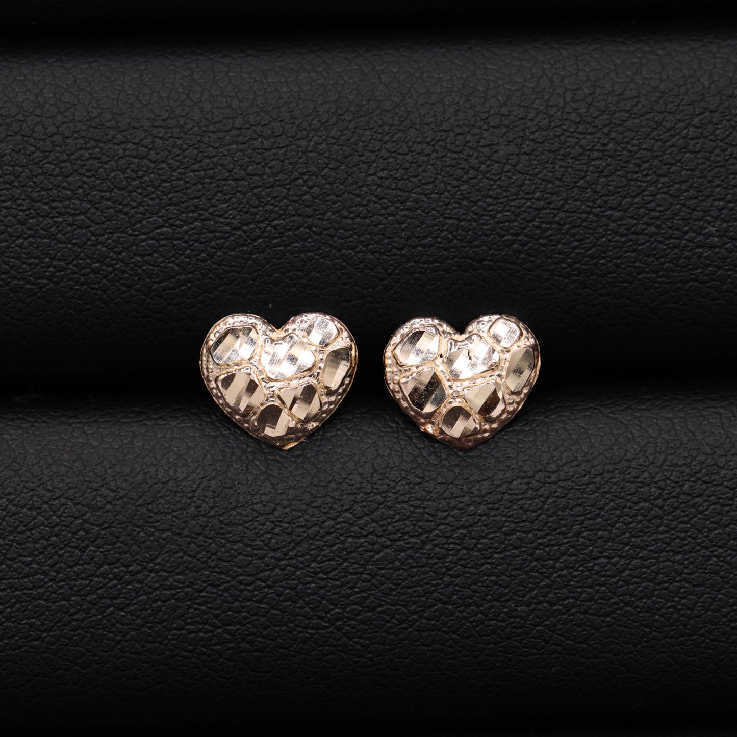 Heart Nugget Stud Earrings - 10k Gold