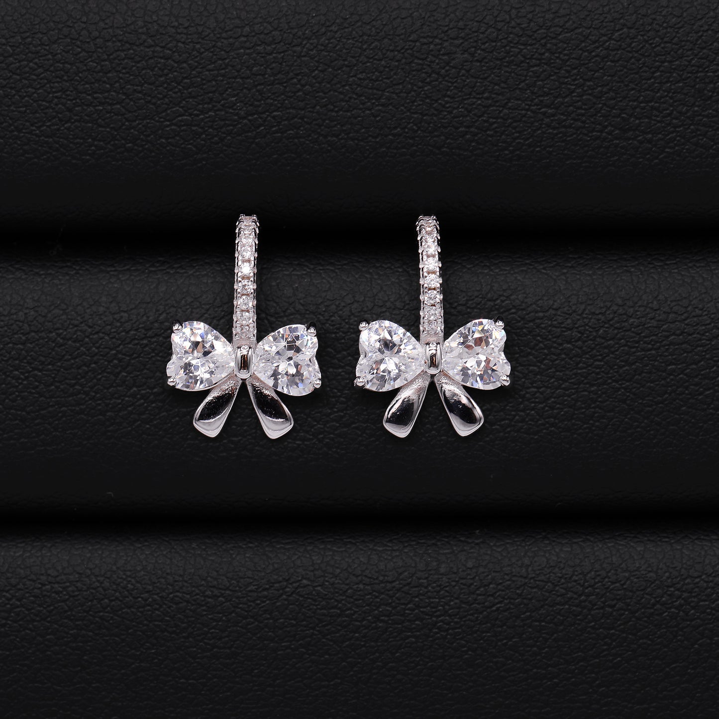 Iced Coquette Stud Earrings - 925 Silver