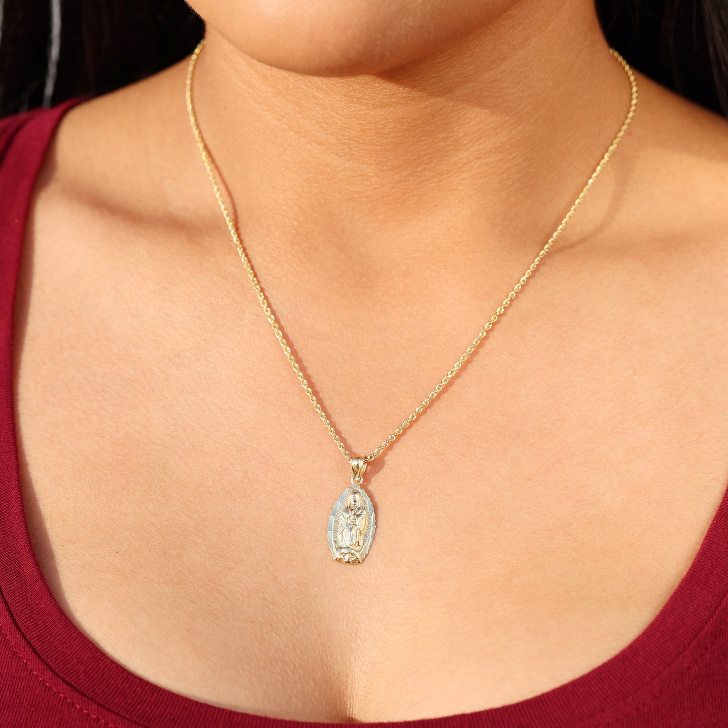 Virgin Mary Pendant - 10k Gold