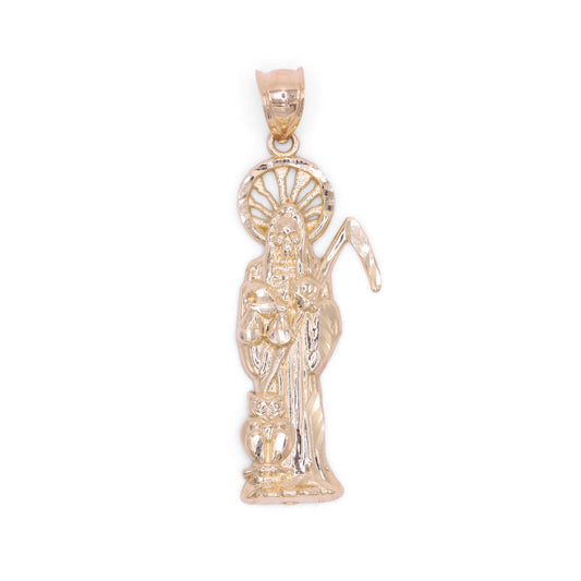 Santa Muerte Pendant - 10k Gold