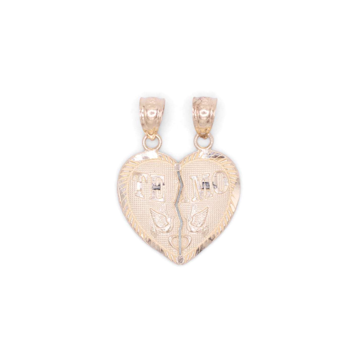 Te Amo Heart Split Pendant - 10k Gold