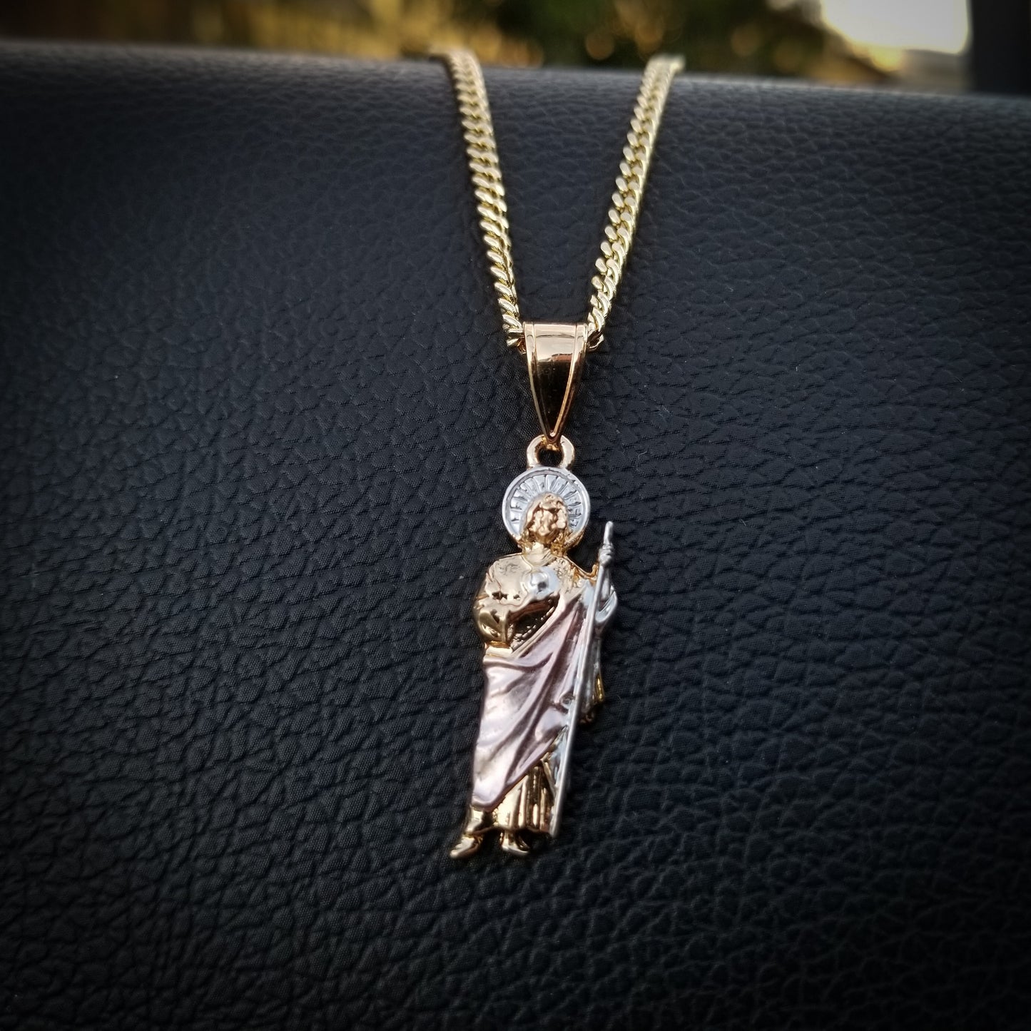 Micro San Judas 3 Tone Necklace - Gold
