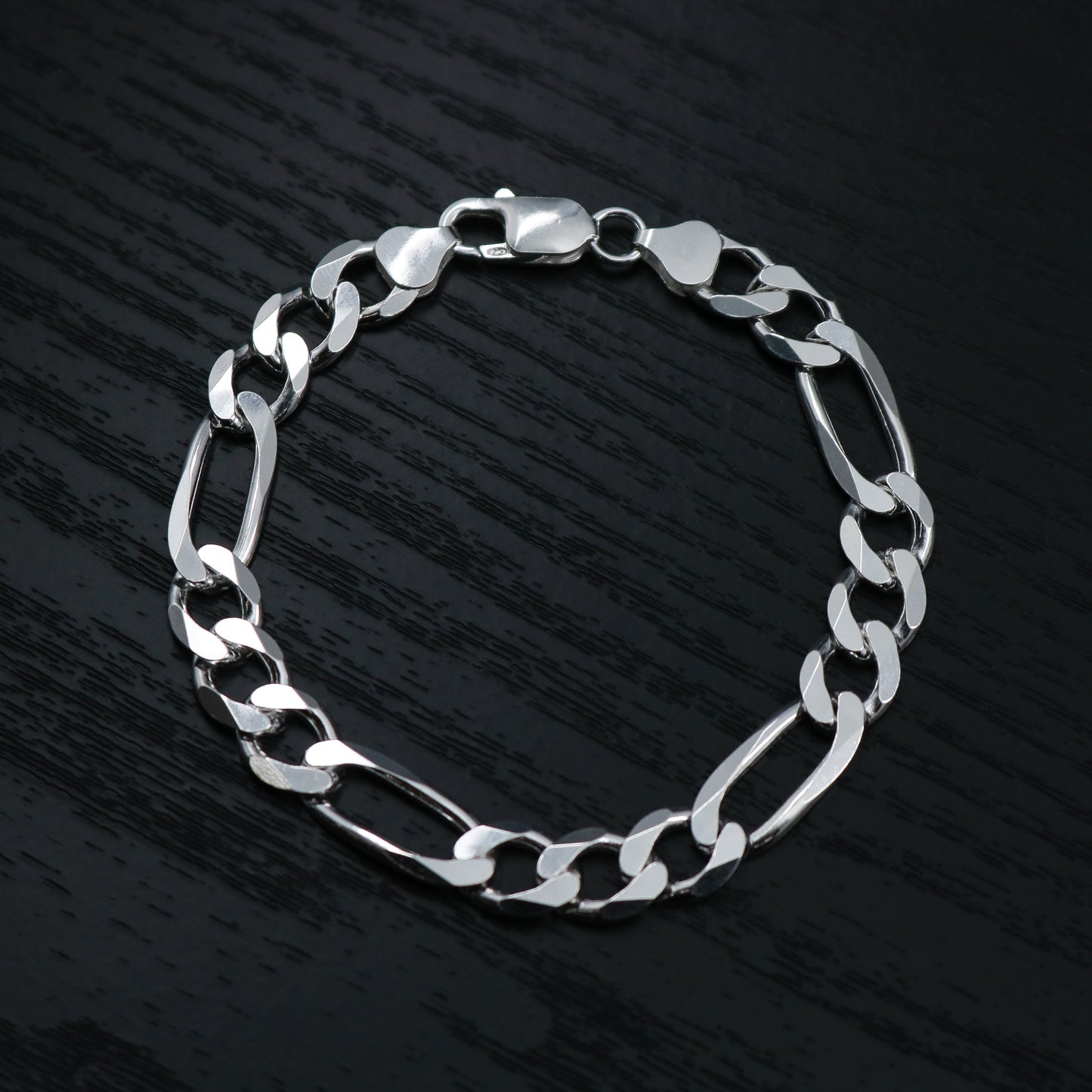 8mm Figaro Bracelet - 925 Silver