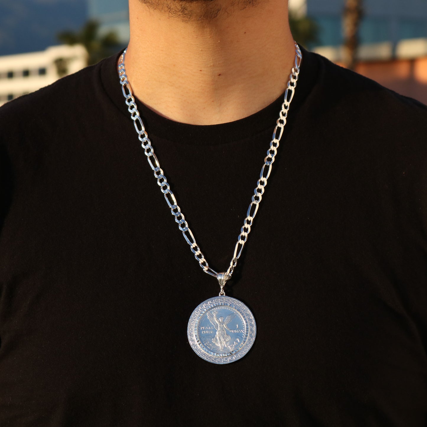 Aztec Bezel Centenario Pendant - 925 Silver