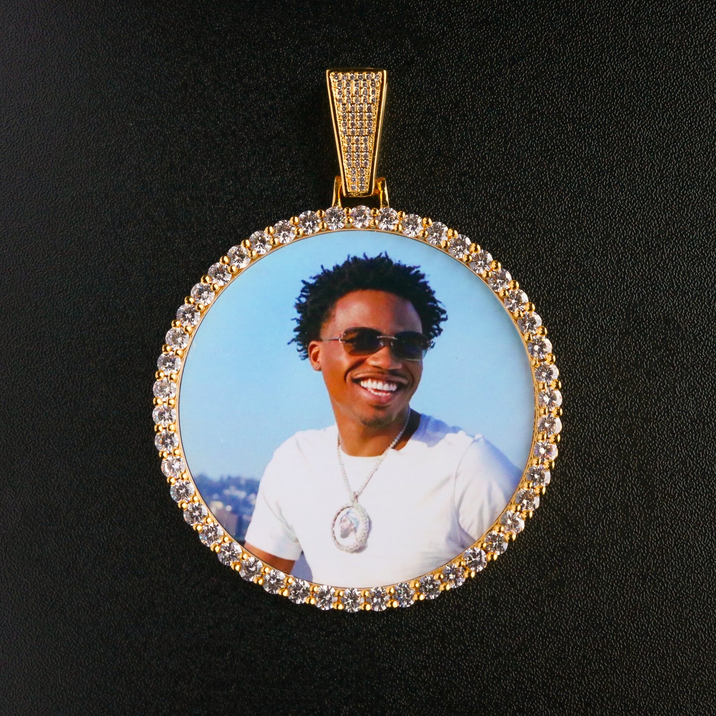 Custom XL Photo Pendant - Gold