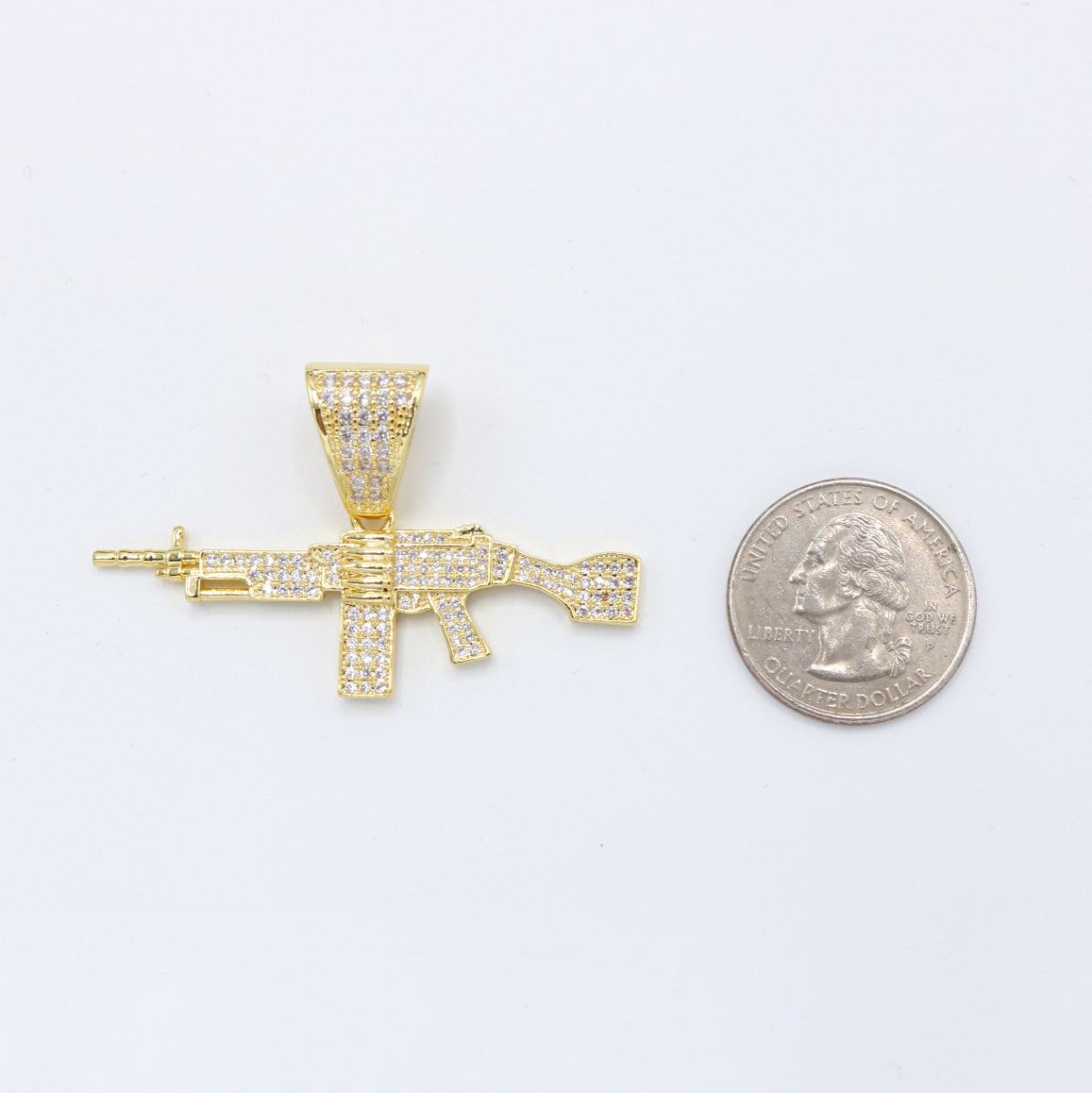 Machine Gun Pendant - Gold