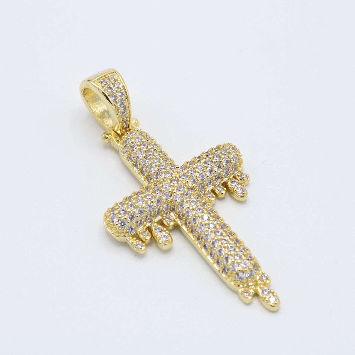 Drip Cross Pendant - Gold