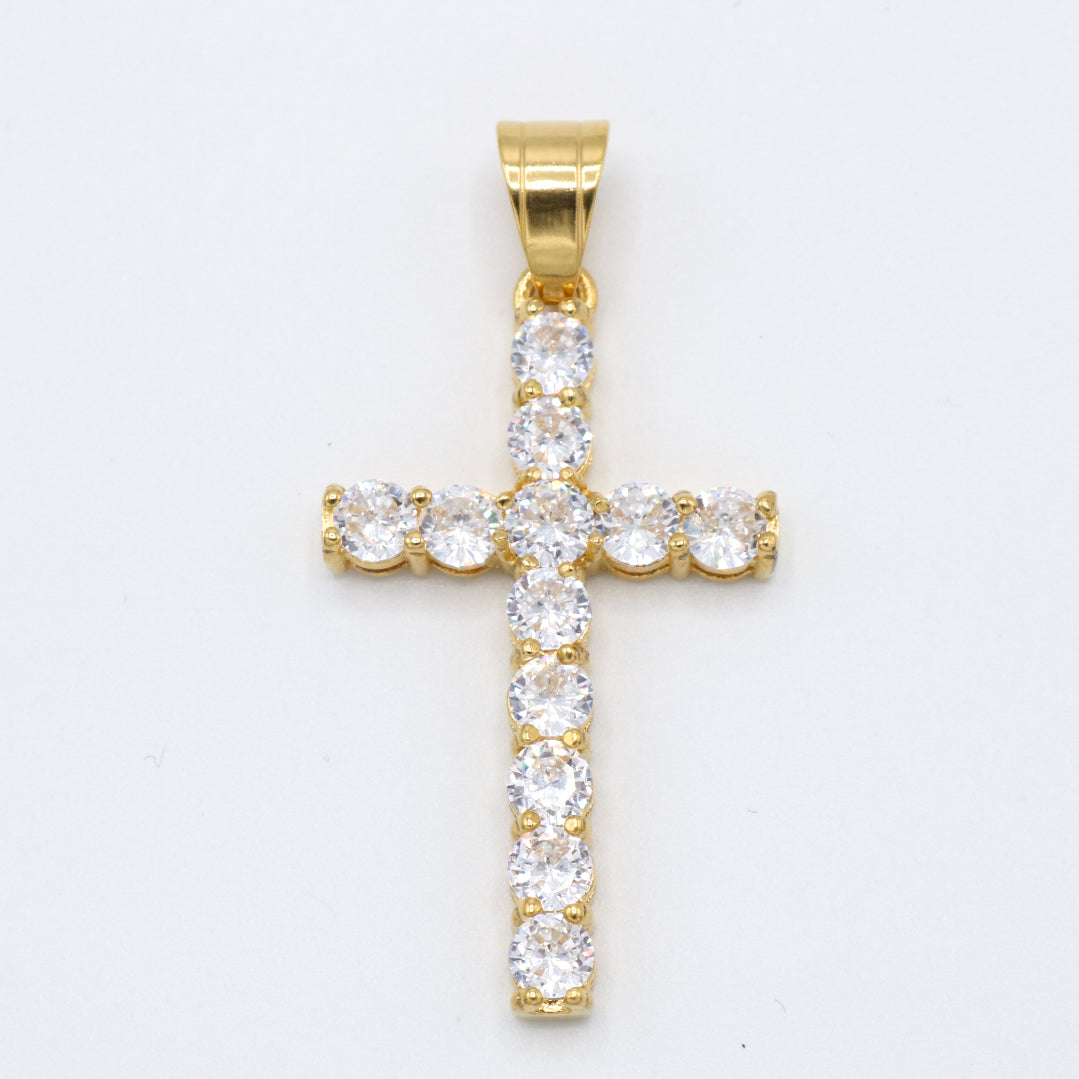 Diamond Cross Pendant - Gold
