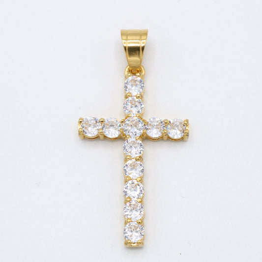 Diamond Cross Pendant - Gold