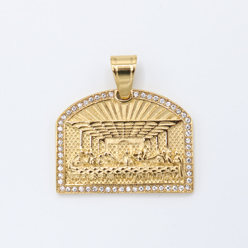 Small Last Supper Pendant - Gold