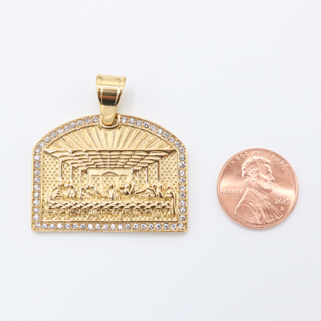 Small Last Supper Pendant - Gold