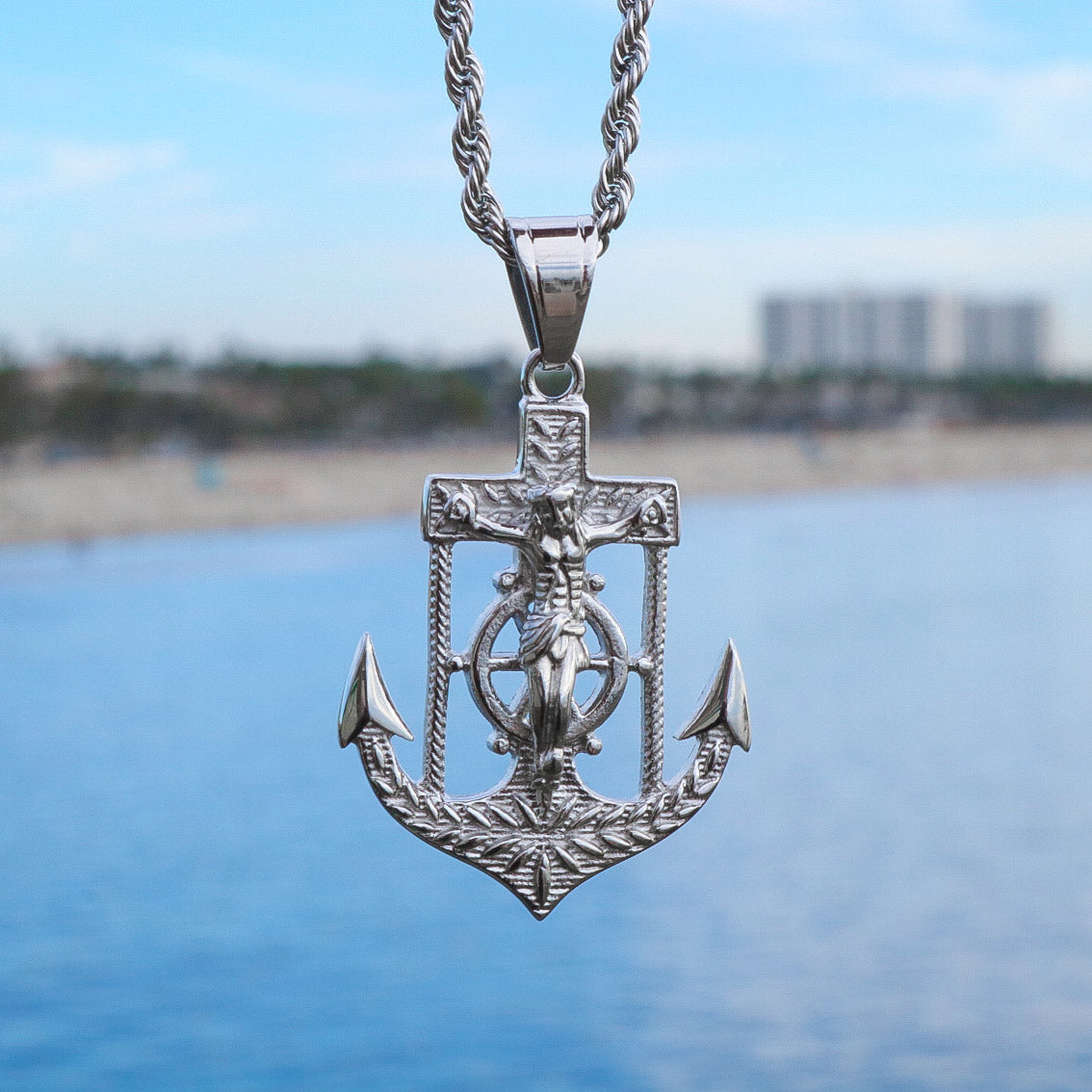 Jesus Anchor Pendant - Premium 316L Stainless