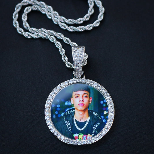 Custom Photo Pendant - White Gold