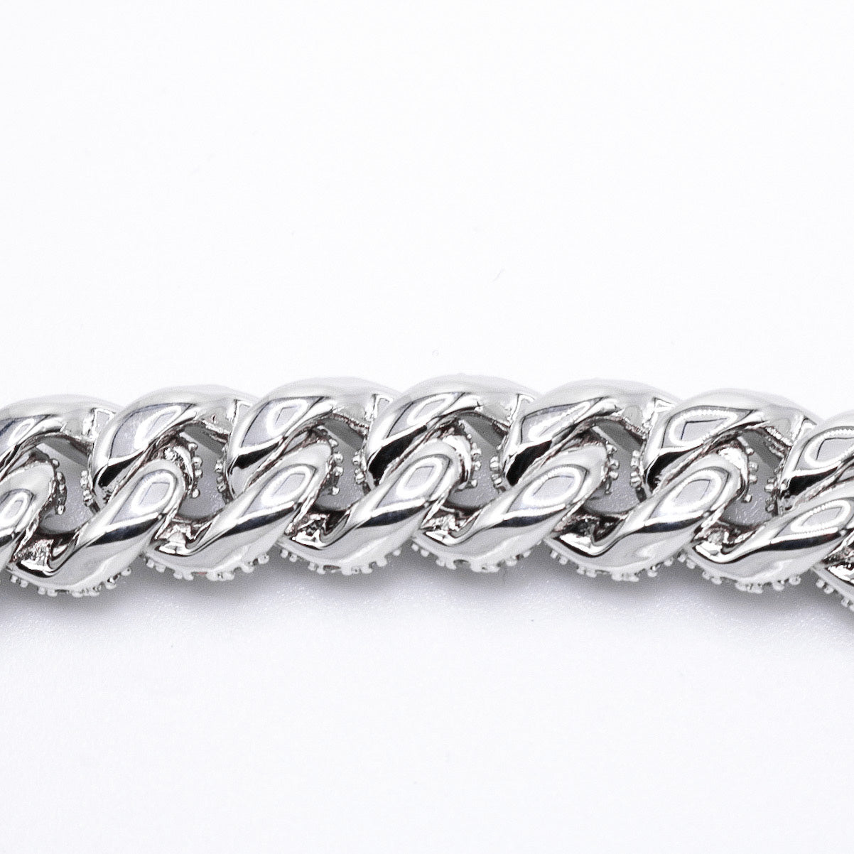 10mm Iced Out Cuban Bracelet - White Gold