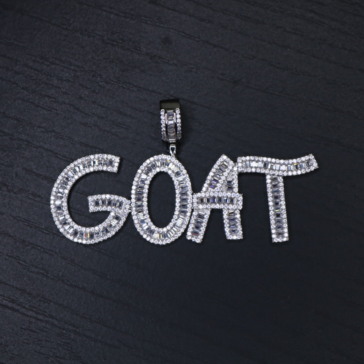 Custom Iced Out Baguette Letter Pendant