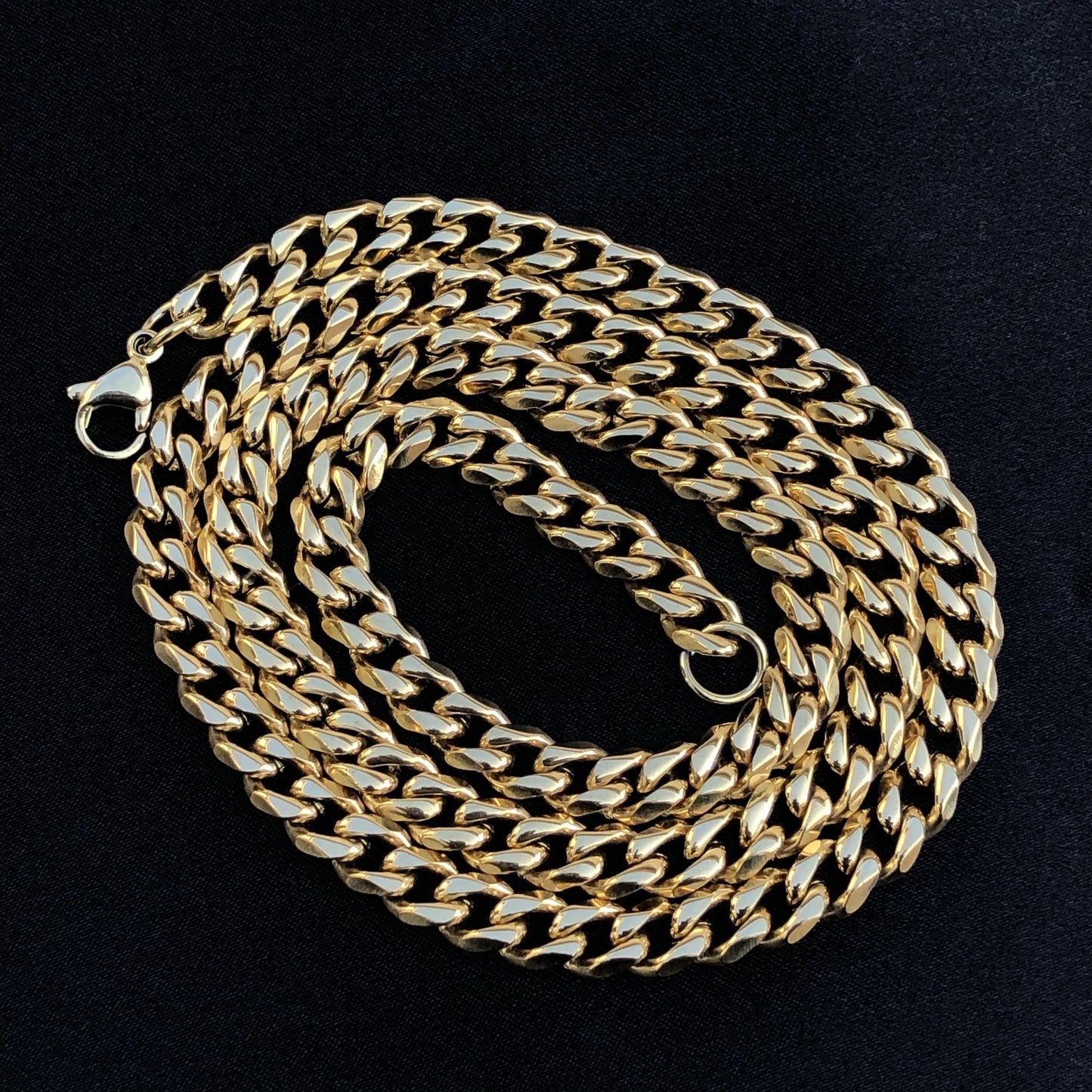 7mm Cuban Curb Chain - Gold