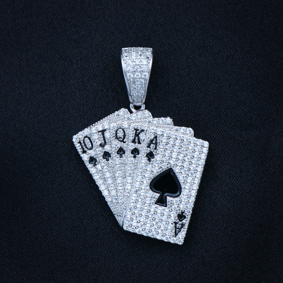 Royal Flush Pendant - 925 Silver