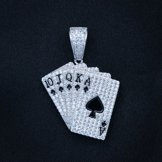 Royal Flush Pendant - 925 Silver