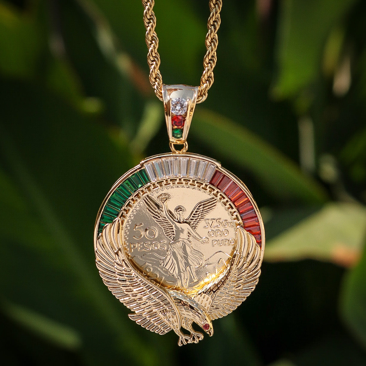 Eagle 3 Color Baguette Centenario Pendant