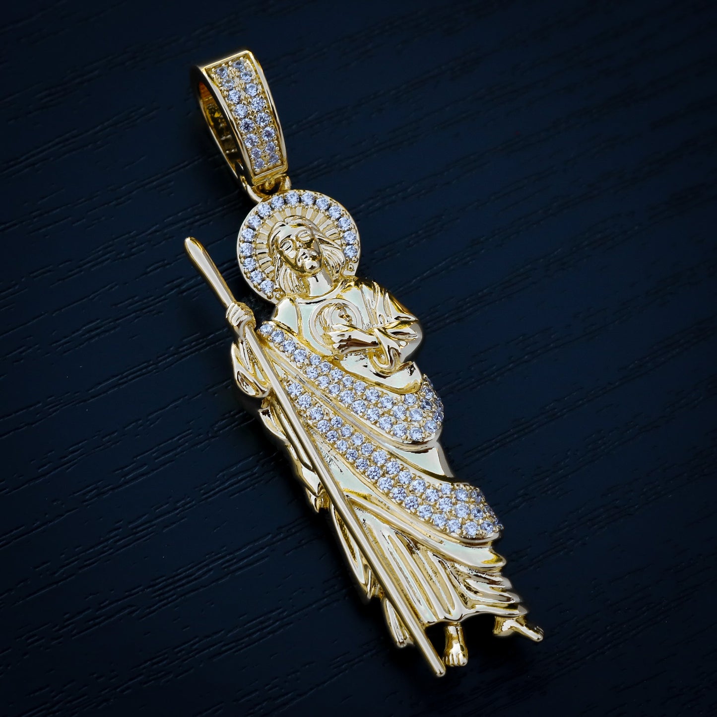 Iced San Judas Pendant - Gold
