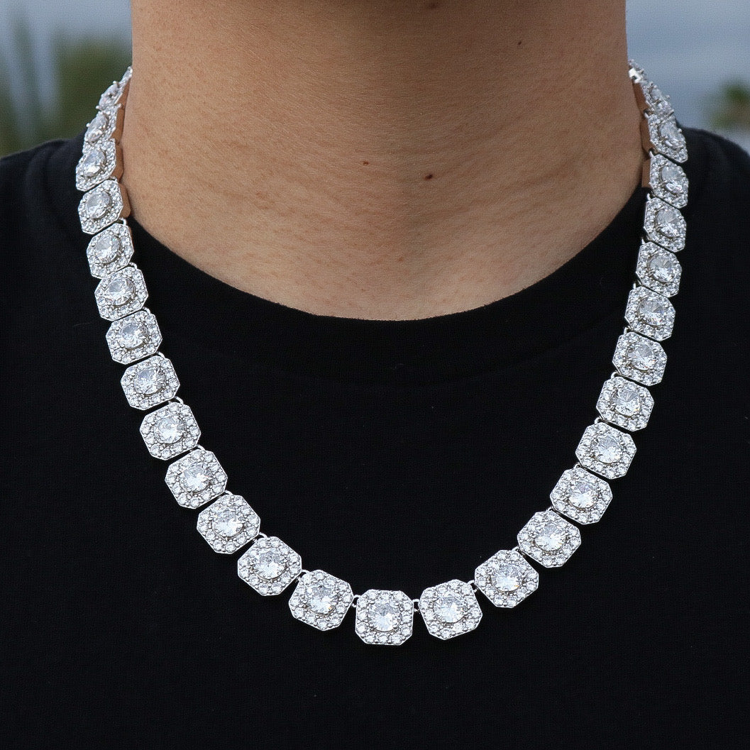 Clustered diamond tennis chain Clearance