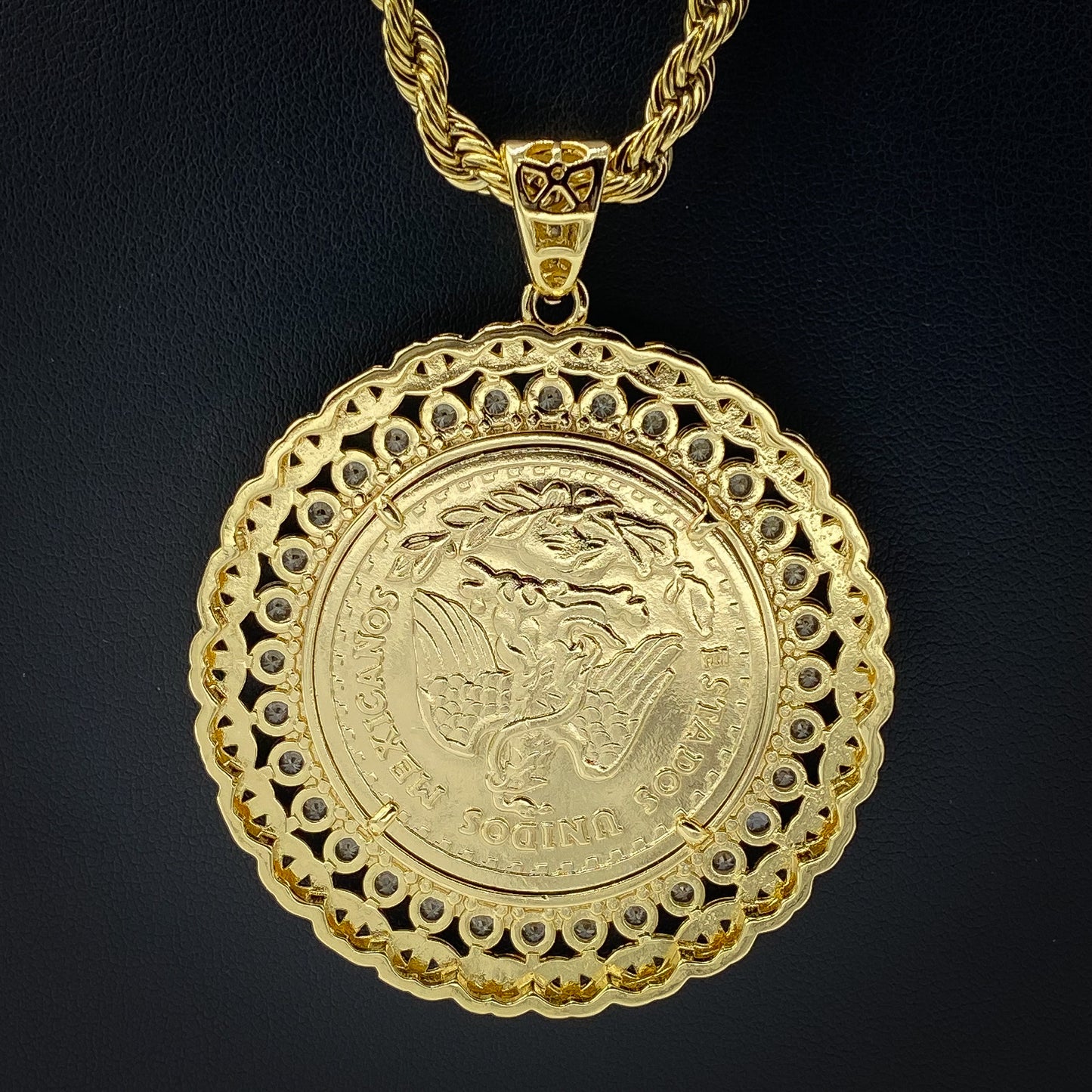 Knotted Diamond Bezel Centenario Pendant