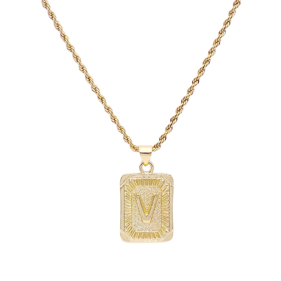 Initial Medallion Pendant Necklace (Letters A-Z)
