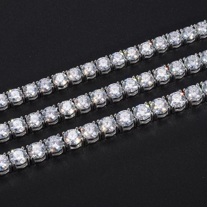 5mm Moissanite Tennis Chain - 925 Silver