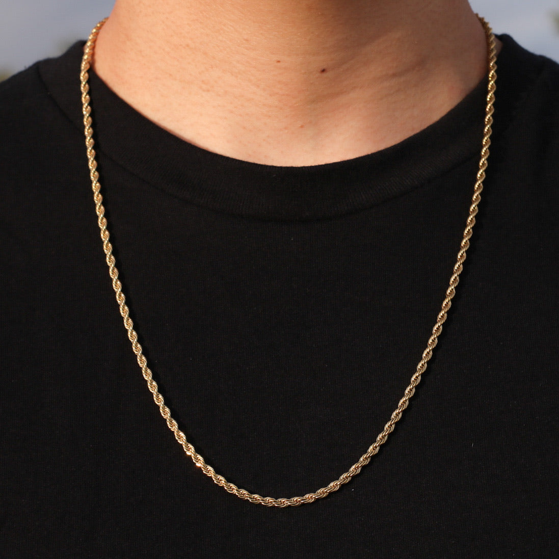 3mm Rope Chain - Gold 30”
