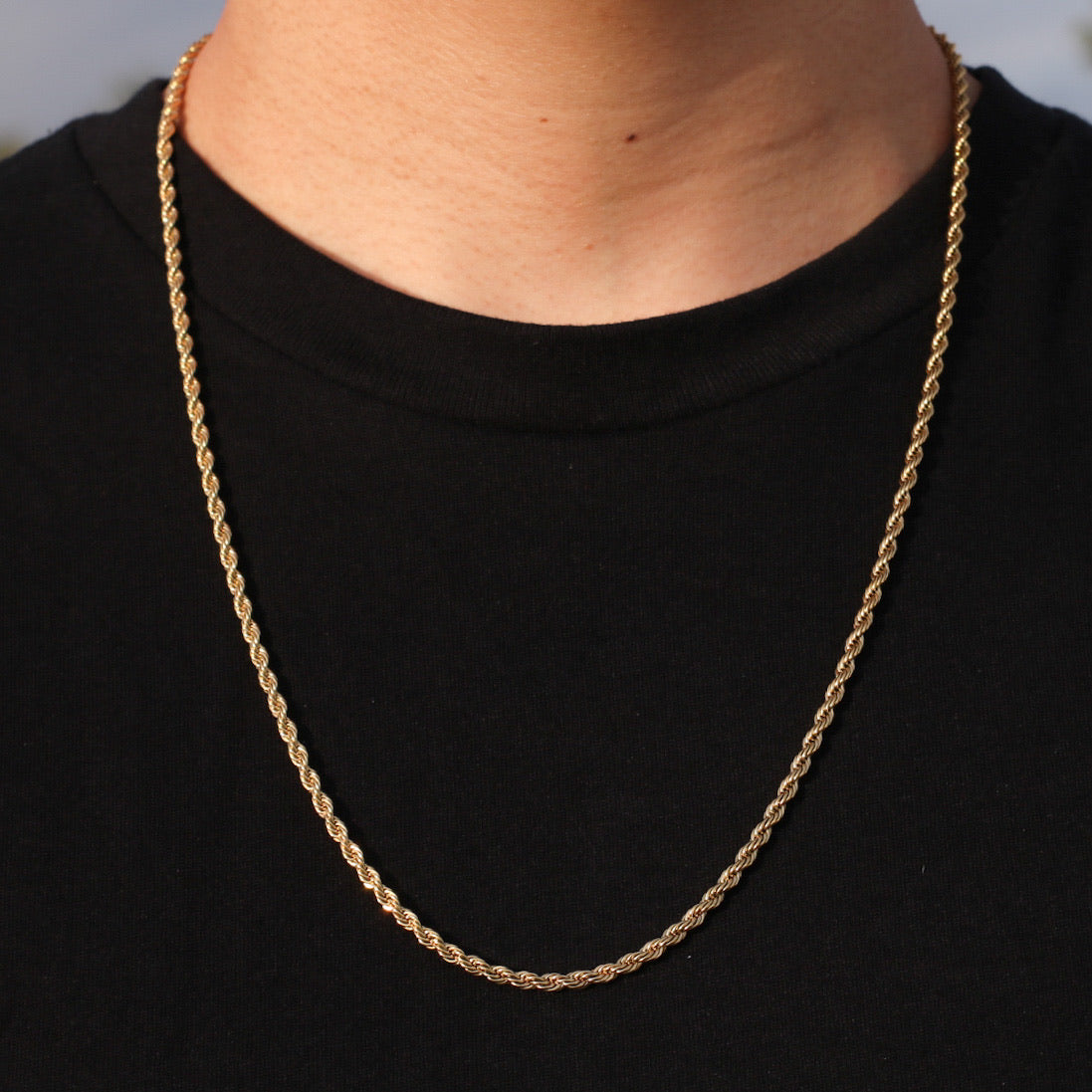 3mm 22 Karat Gold Rope Chain 10 Kt Real Gold Rope Chain 3mm 22 Inch