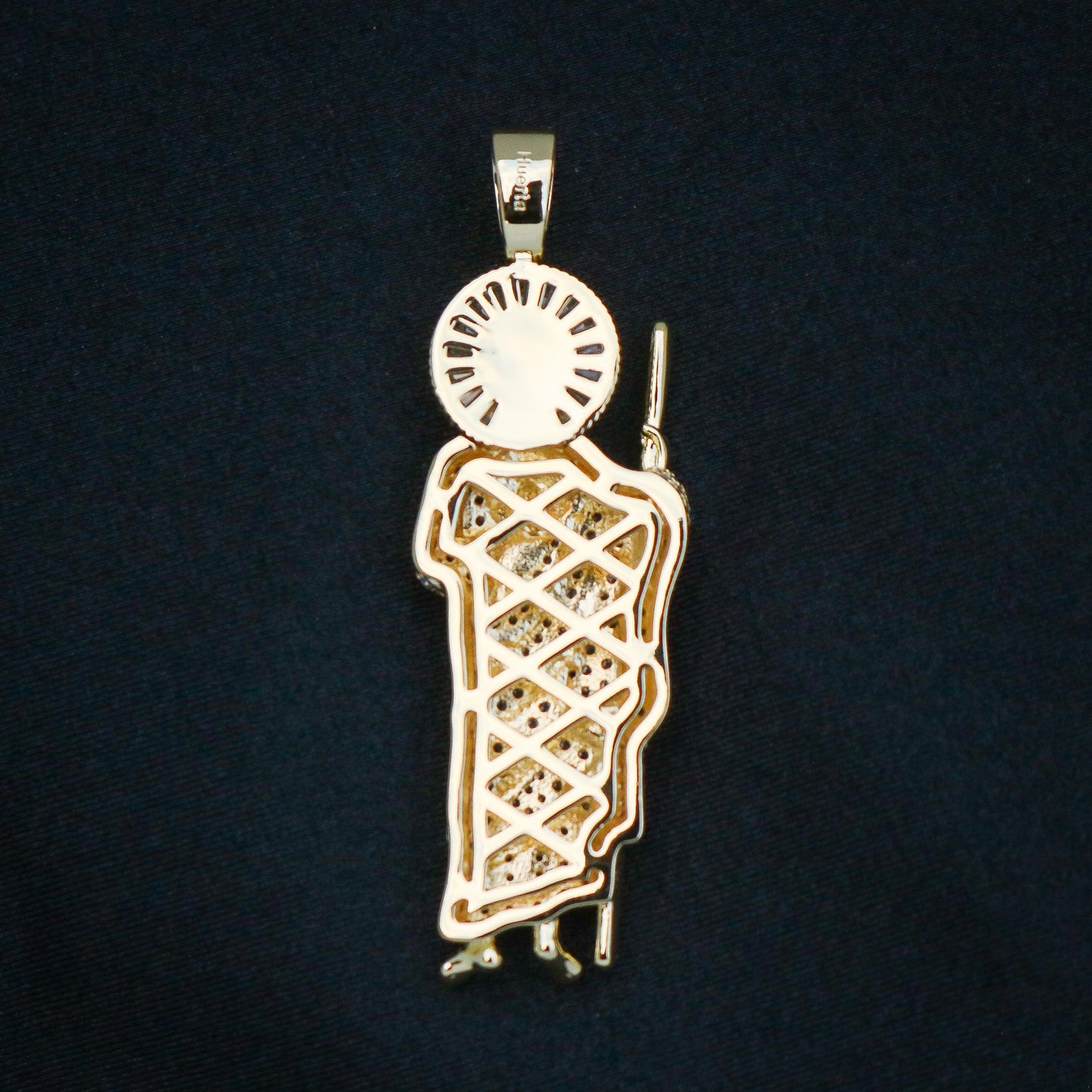 Iced Baguette San Judas Pendant - Gold