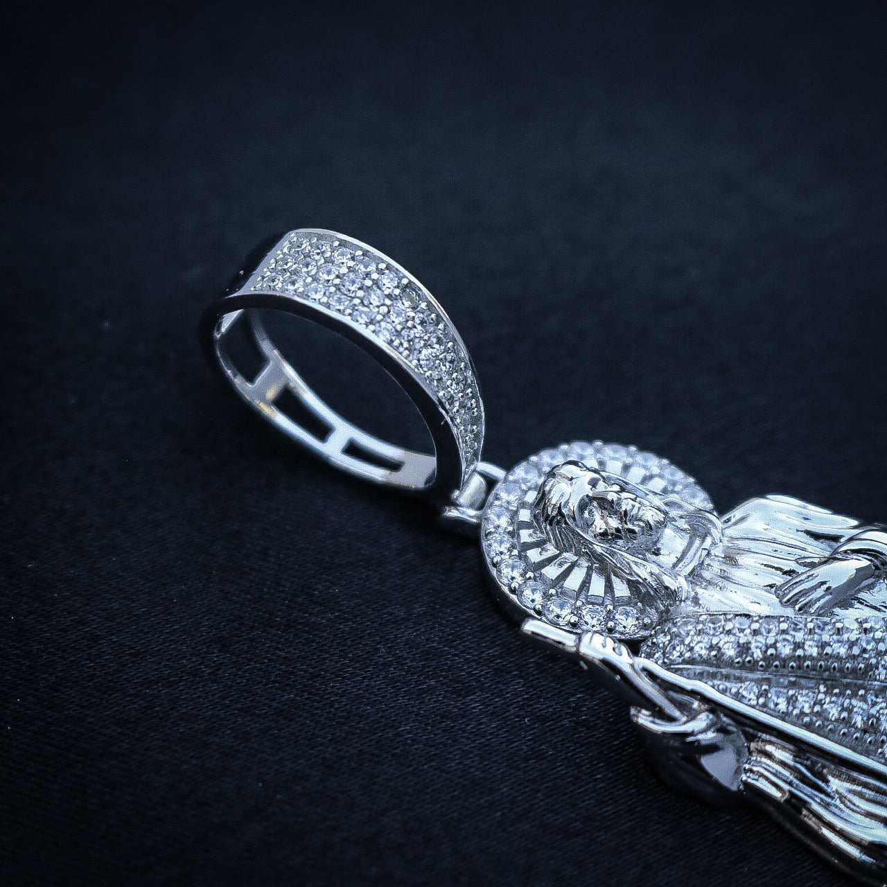 Iced Out San Judas Pendant - 925 Silver