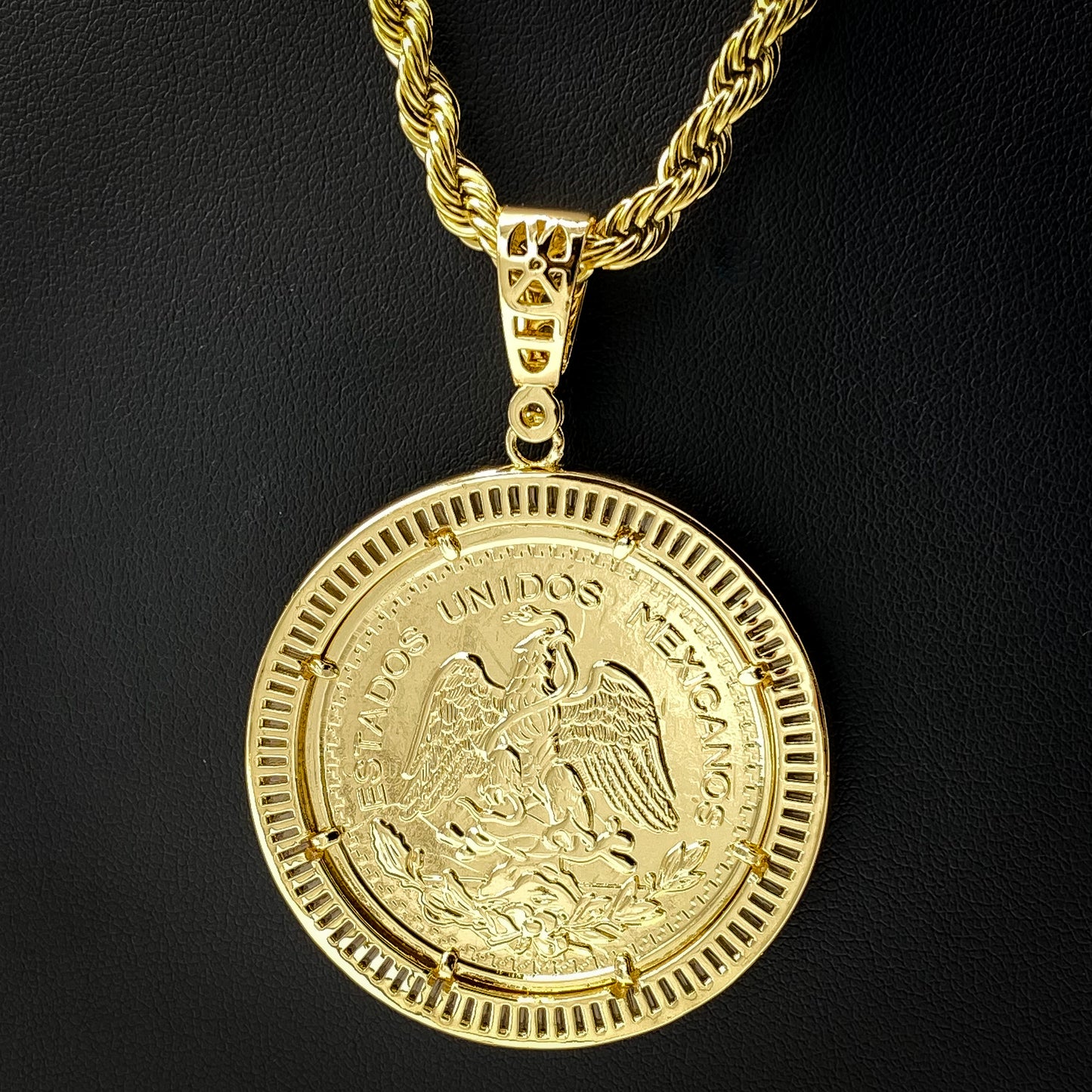 Baguette Bezel Centenario Pendant - Gold