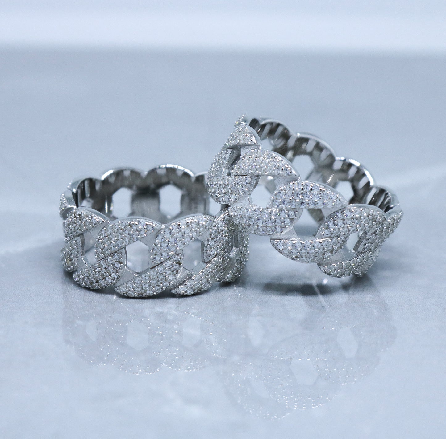 Iced Out Cuban Ring - 925 Silver