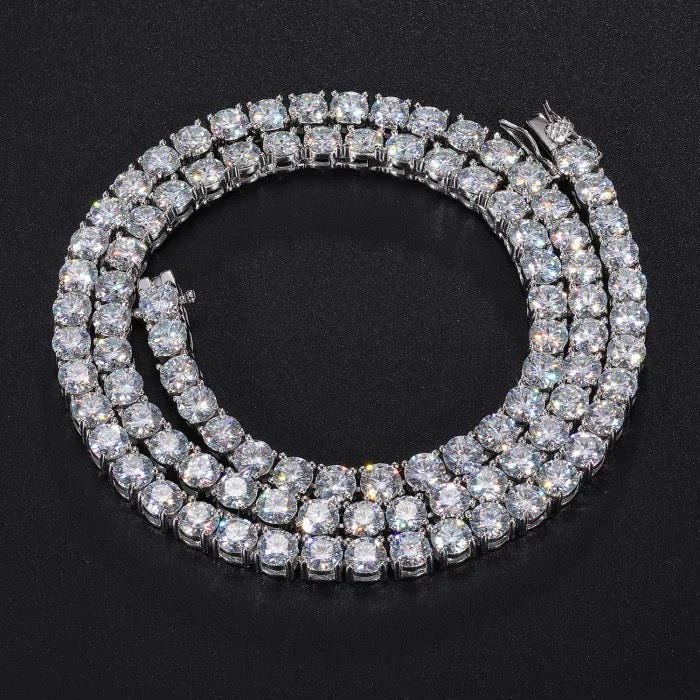 5mm Moissanite Tennis Chain - 925 Silver