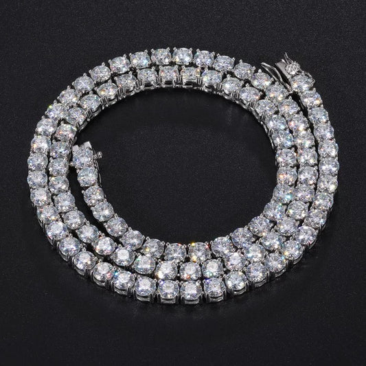 5mm Moissanite Tennis Chain - 925 Silver