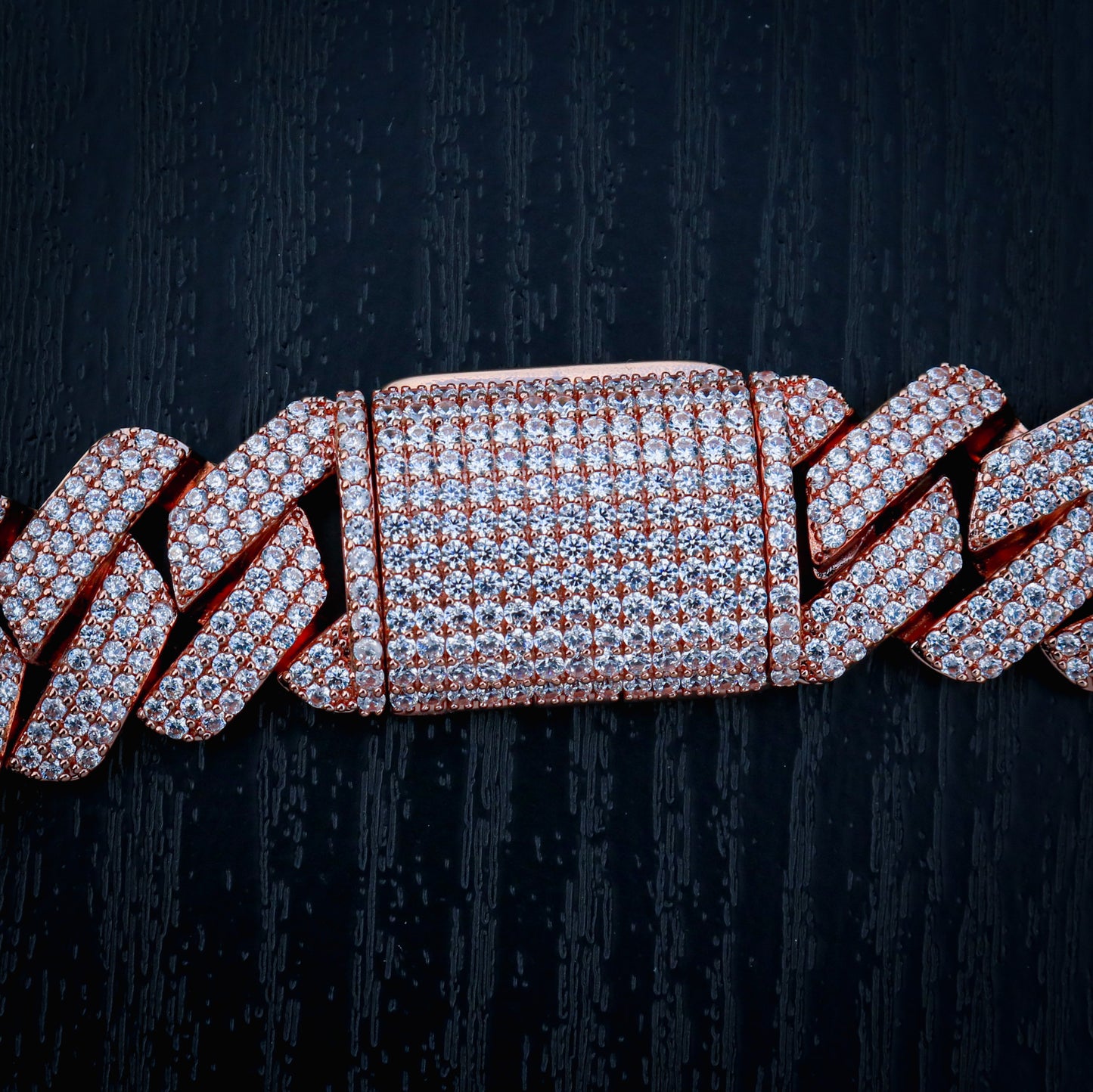 19mm Diamond Prong Link Cuban Chain - Rose Gold