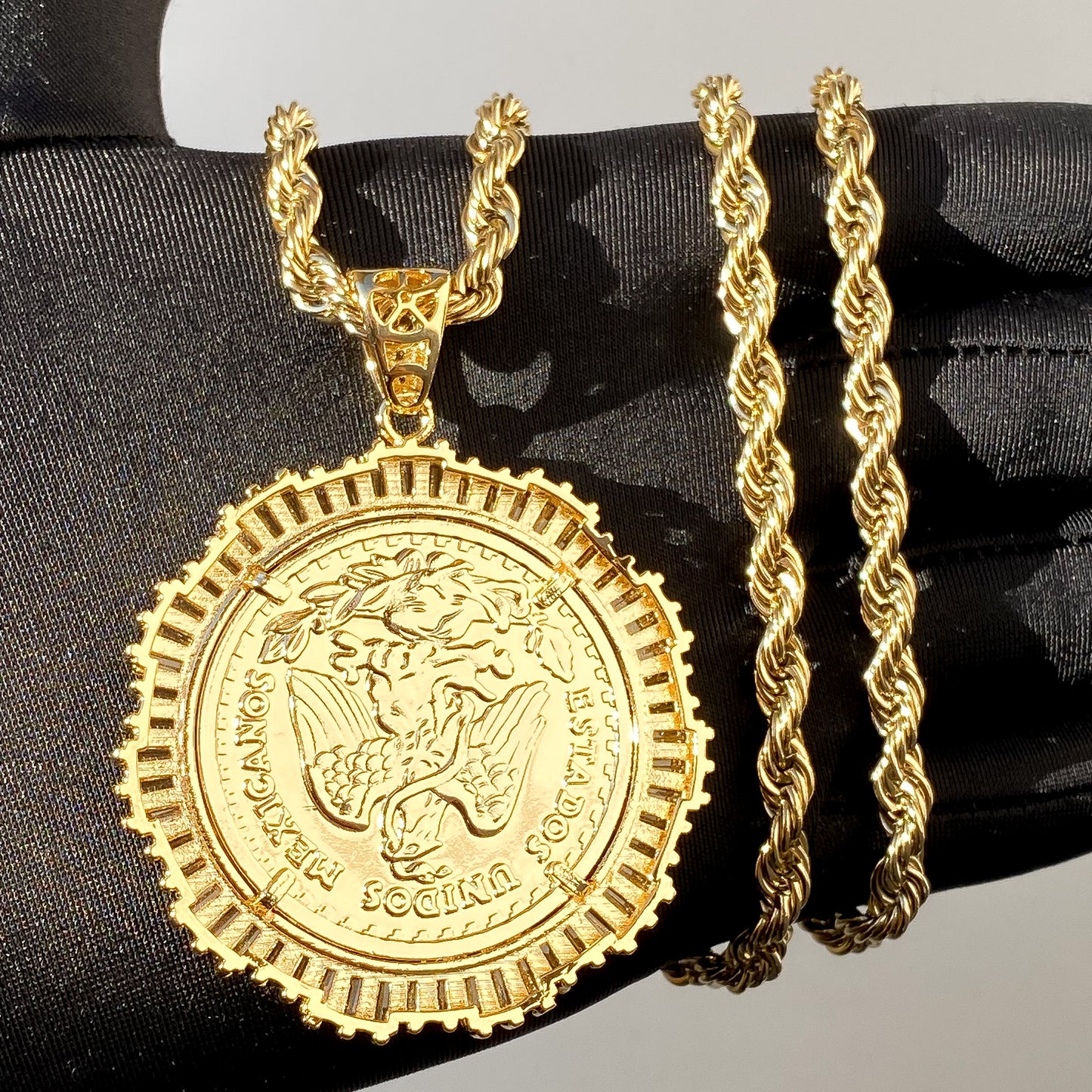 Star Baguette Diamond Bezel Centenario Pendant